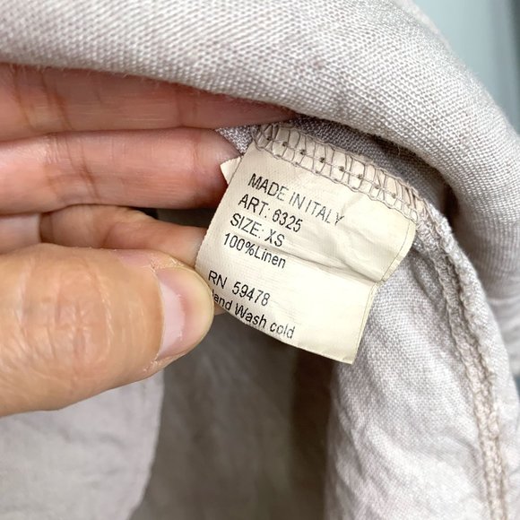 ELENA BALDI Italian 100% Natural Linen Dress Sz XS - Picture 8 of 9